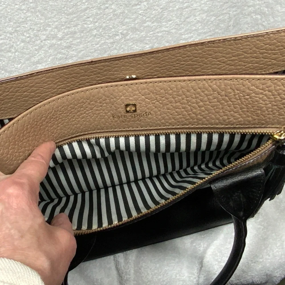 Kate Spade Large Leather Tan and Black Tote